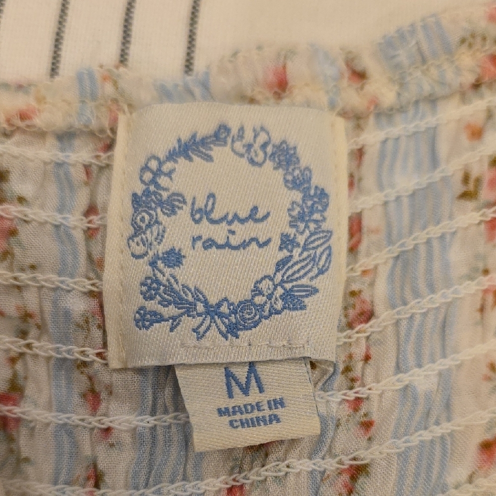 Blue Rain Floral Striped Mini Dress - Picture 2 of 6